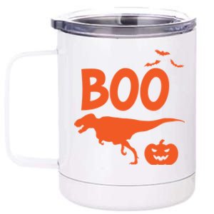 Boo Trex Spooky Halloween Dinosaur Gift 12 oz Stainless Steel Tumbler Cup