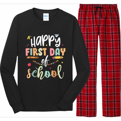 Back to School Happy First Day of School Teacher Student Kid Long Sleeve Pajama Set