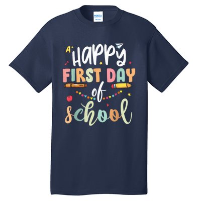 Back to School Happy First Day of School Teacher Student Kid Tall T-Shirt