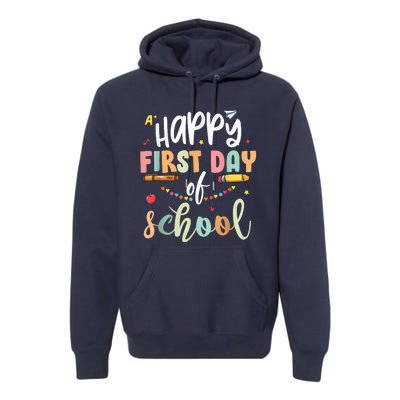 Back to School Happy First Day of School Teacher Student Kid Premium Hoodie