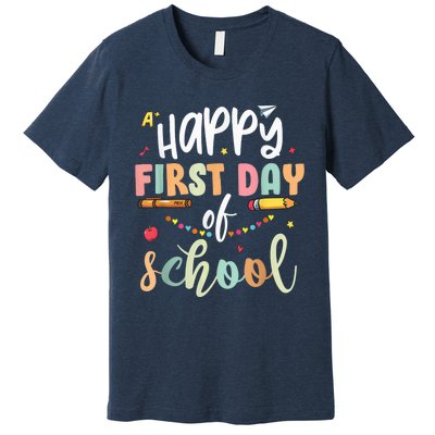 Back to School Happy First Day of School Teacher Student Kid Premium T-Shirt