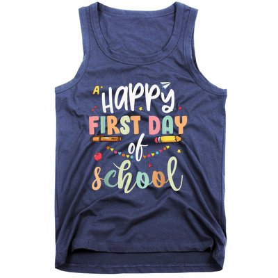 Back to School Happy First Day of School Teacher Student Kid Tank Top