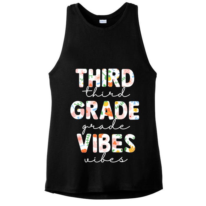 Back To School Third Grade Vibes First Day Teacher Ladies PosiCharge Tri-Blend Wicking Tank