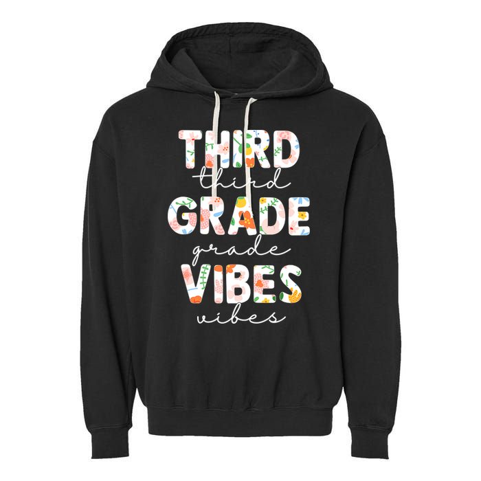 Back To School Third Grade Vibes First Day Teacher Garment-Dyed Fleece Hoodie
