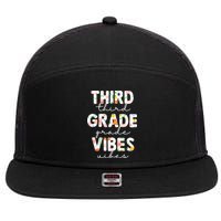 Back To School Third Grade Vibes First Day Teacher 7 Panel Mesh Trucker Snapback Hat
