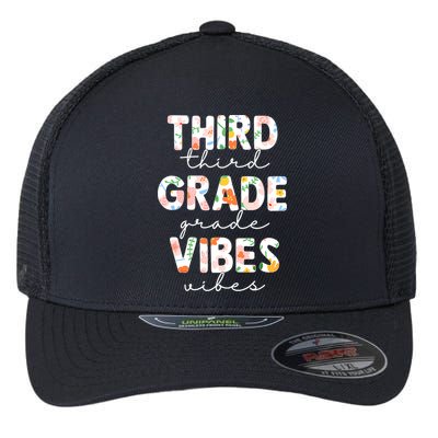 Back To School Third Grade Vibes First Day Teacher Flexfit Unipanel Trucker Cap