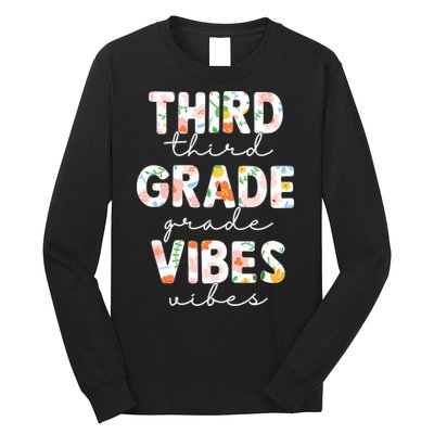 Back To School Third Grade Vibes First Day Teacher Long Sleeve Shirt