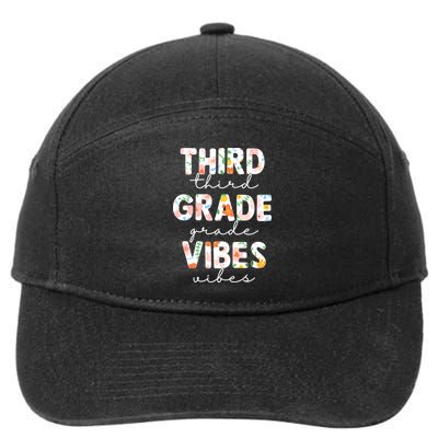 Back To School Third Grade Vibes First Day Teacher 7-Panel Snapback Hat