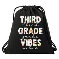 Back To School Third Grade Vibes First Day Teacher Drawstring Bag