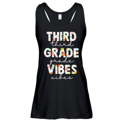 Back To School Third Grade Vibes First Day Teacher Ladies Essential Flowy Tank