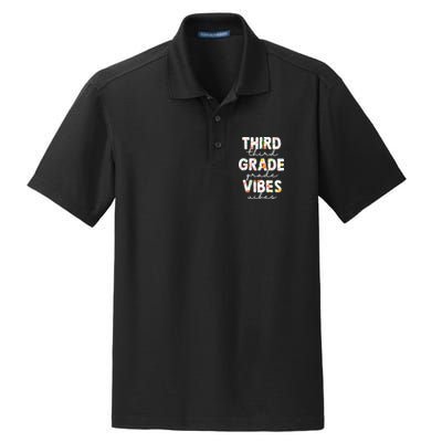 Back To School Third Grade Vibes First Day Teacher Dry Zone Grid Polo