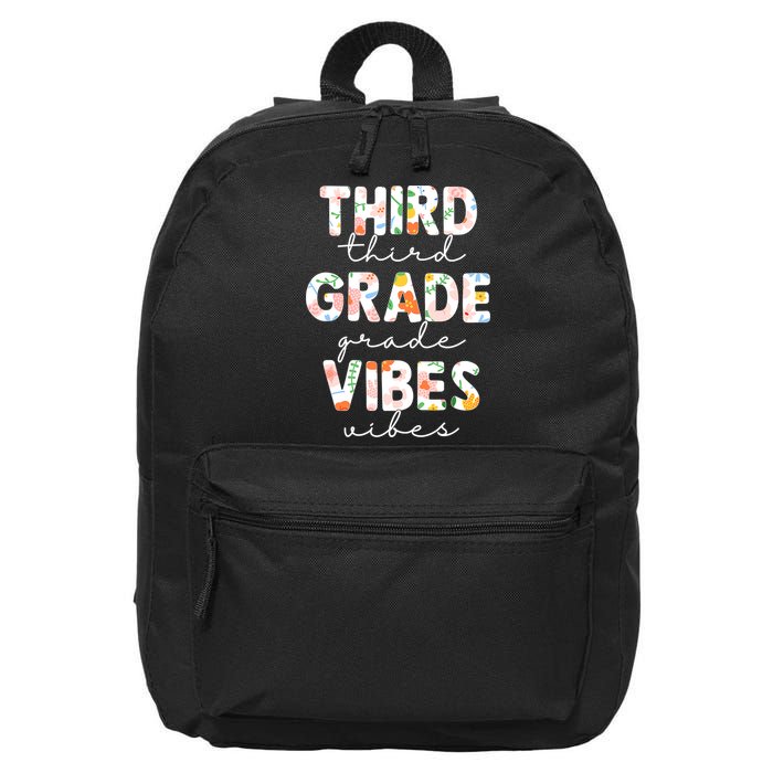 Back To School Third Grade Vibes First Day Teacher 16 in Basic Backpack