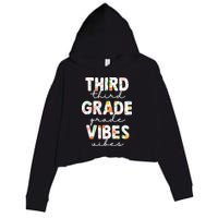 Back To School Third Grade Vibes First Day Teacher Crop Fleece Hoodie