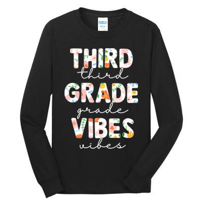 Back To School Third Grade Vibes First Day Teacher Tall Long Sleeve T-Shirt