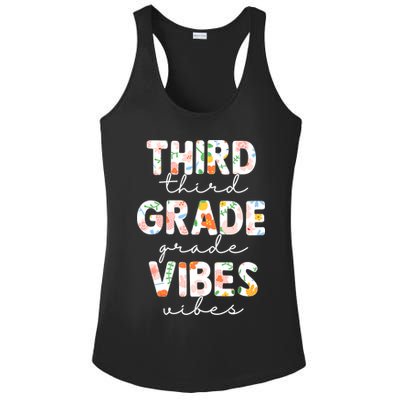 Back To School Third Grade Vibes First Day Teacher Ladies PosiCharge Competitor Racerback Tank