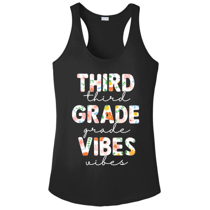 Back To School Third Grade Vibes First Day Teacher Ladies PosiCharge Competitor Racerback Tank