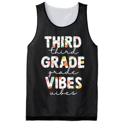Back To School Third Grade Vibes First Day Teacher Mesh Reversible Basketball Jersey Tank