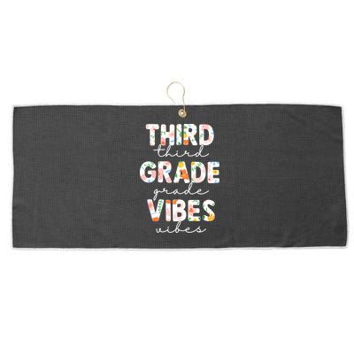 Back To School Third Grade Vibes First Day Teacher Large Microfiber Waffle Golf Towel