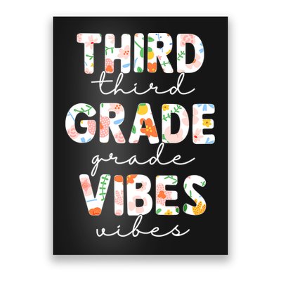 Back To School Third Grade Vibes First Day Teacher Poster