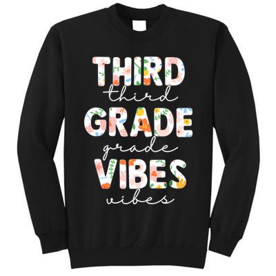 Back To School Third Grade Vibes First Day Teacher Tall Sweatshirt