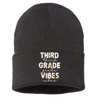 Back To School Third Grade Vibes First Day Teacher Sustainable Knit Beanie
