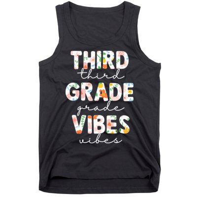 Back To School Third Grade Vibes First Day Teacher Tank Top