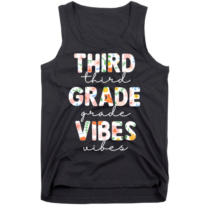 Back To School Third Grade Vibes First Day Teacher Tank Top