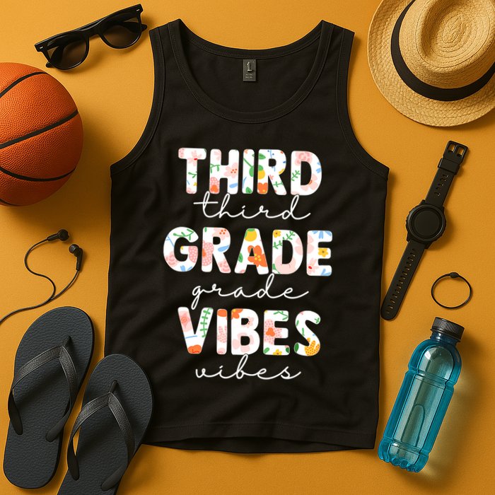 Back To School Third Grade Vibes First Day Teacher Tank Top