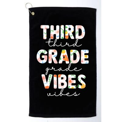 Back To School Third Grade Vibes First Day Teacher Golf Towel