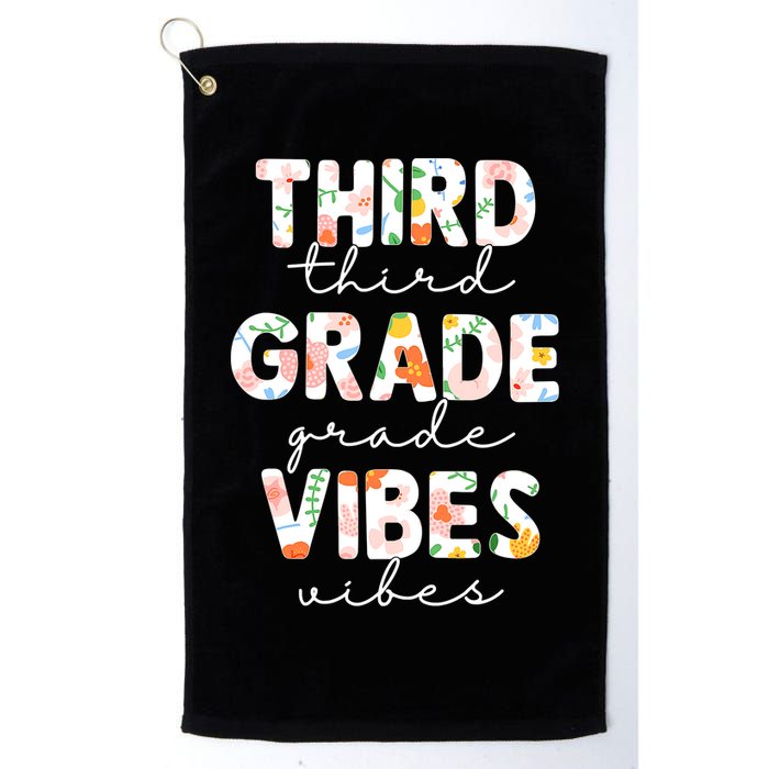 Back To School Third Grade Vibes First Day Teacher Golf Towel