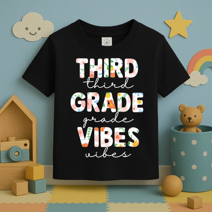 Back To School Third Grade Vibes First Day Teacher Toddler T-Shirt