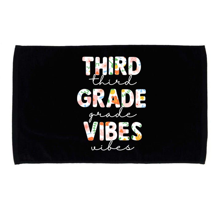 Back To School Third Grade Vibes First Day Teacher Microfiber Hand Towel
