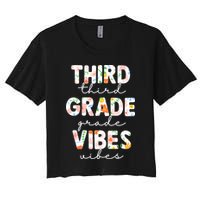 Back To School Third Grade Vibes First Day Teacher Crop Top
