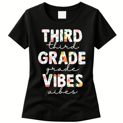 Back To School Third Grade Vibes First Day Teacher Womens T-Shirt