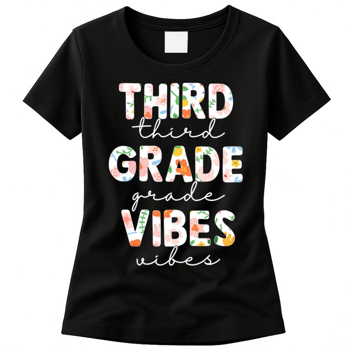Back To School Third Grade Vibes First Day Teacher Womens T-Shirt