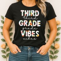 Back To School Third Grade Vibes First Day Teacher Womens T-Shirt