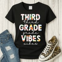 Back To School Third Grade Vibes First Day Teacher Womens T-Shirt