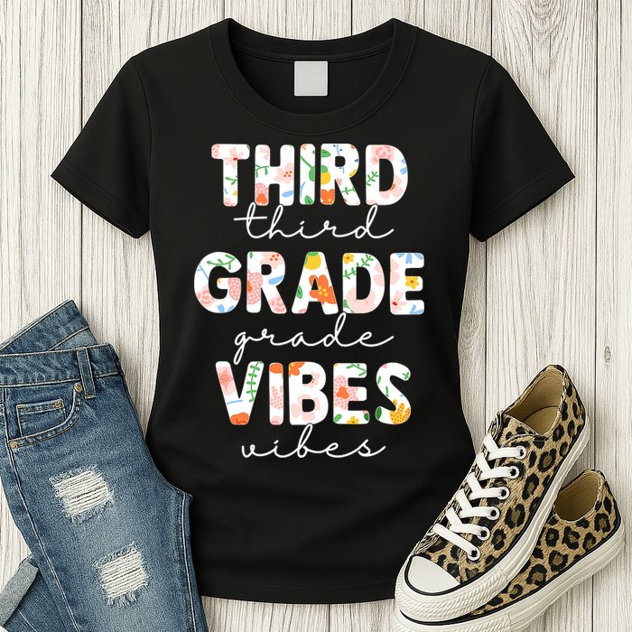Back To School Third Grade Vibes First Day Teacher Womens T-Shirt