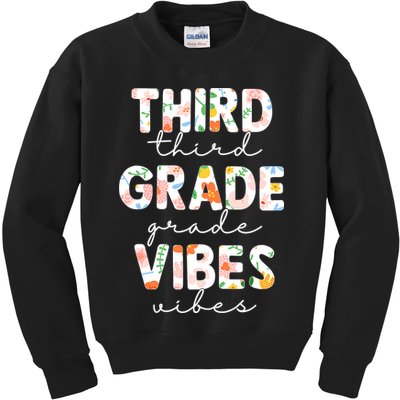 Back To School Third Grade Vibes First Day Teacher Kids Sweatshirt