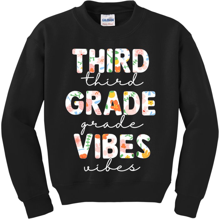 Back To School Third Grade Vibes First Day Teacher Kids Sweatshirt