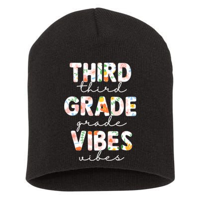 Back To School Third Grade Vibes First Day Teacher Short Acrylic Beanie
