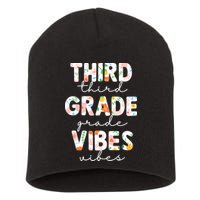Back To School Third Grade Vibes First Day Teacher Short Acrylic Beanie