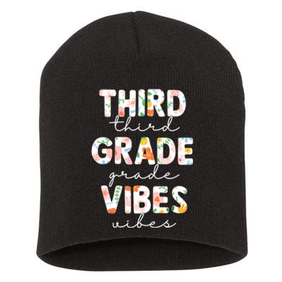 Back To School Third Grade Vibes First Day Teacher Short Acrylic Beanie