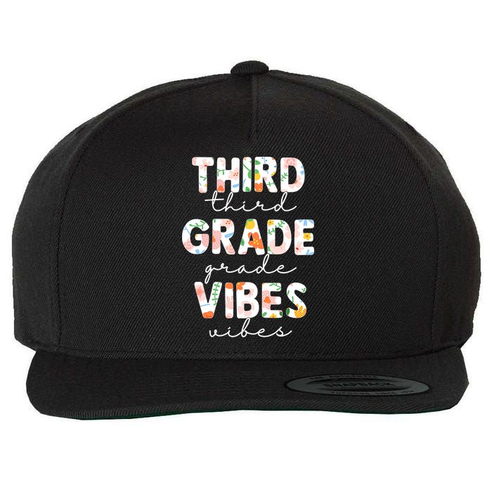 Back To School Third Grade Vibes First Day Teacher Wool Snapback Cap