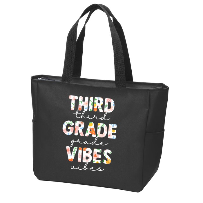 Back To School Third Grade Vibes First Day Teacher Zip Tote Bag