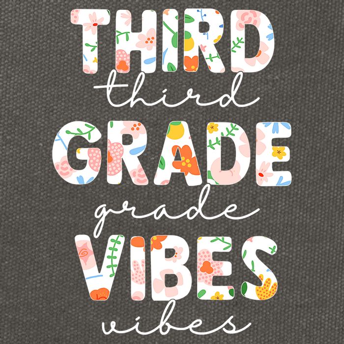 Back To School Third Grade Vibes First Day Teacher Cotton Canvas Backpack