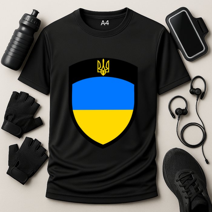 Big Tactical Shield 5 11 Stand With Ukraine Volodymyr Zelenskyy Trident Military Cooling Performance Crew T-Shirt