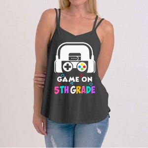 Back To School Game On 5th Grade Funny Gamer Kids Women's Strappy Tank