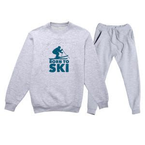 Born To Ski Premium Crewneck Sweatsuit Set