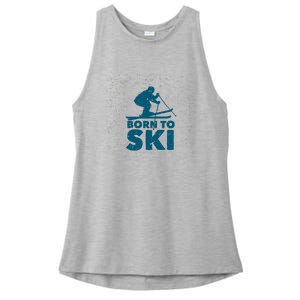 Born To Ski Ladies PosiCharge Tri-Blend Wicking Tank